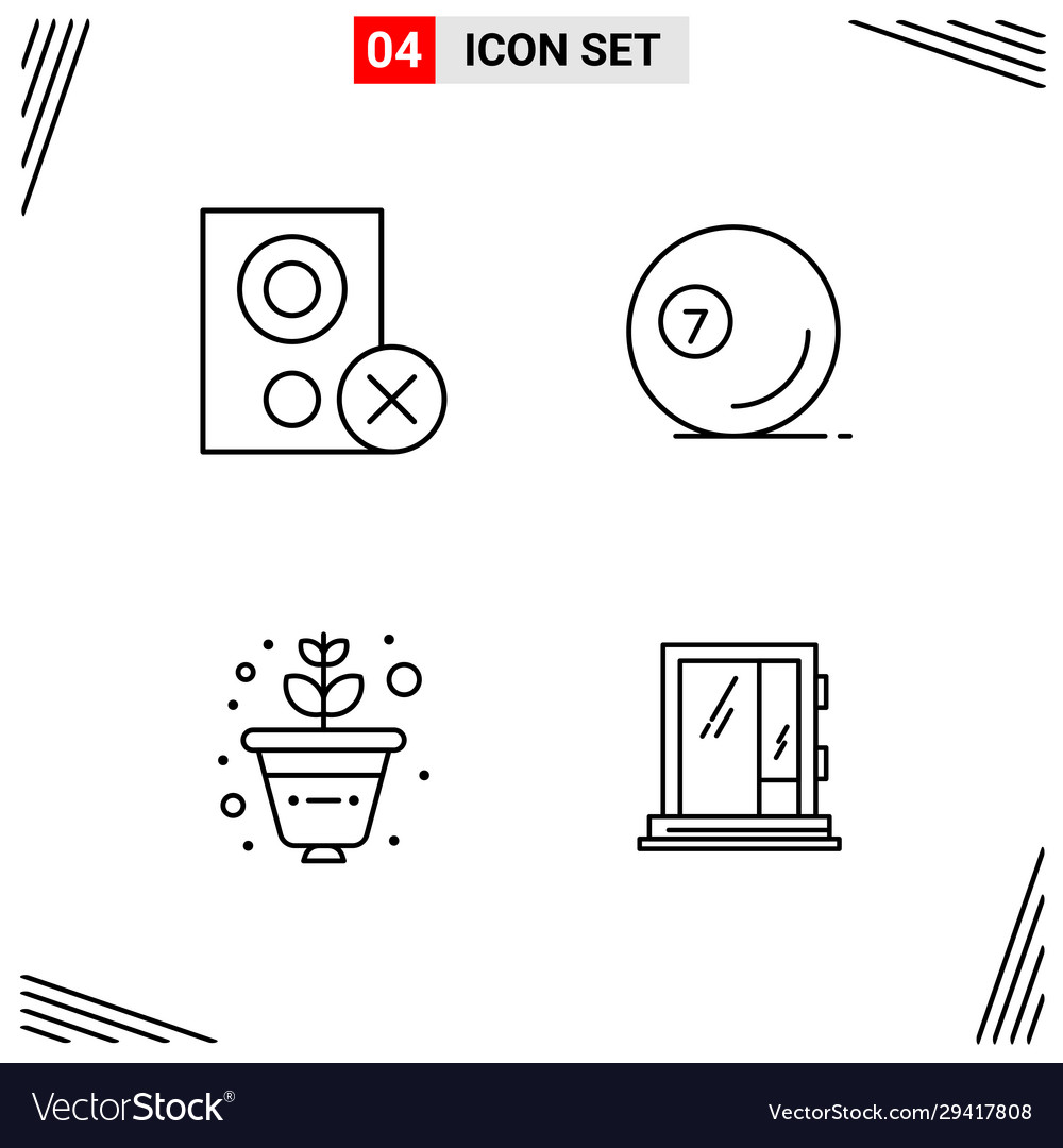 4 icons line style grid based creative outline vector image 4 icons line style grid based creative outline