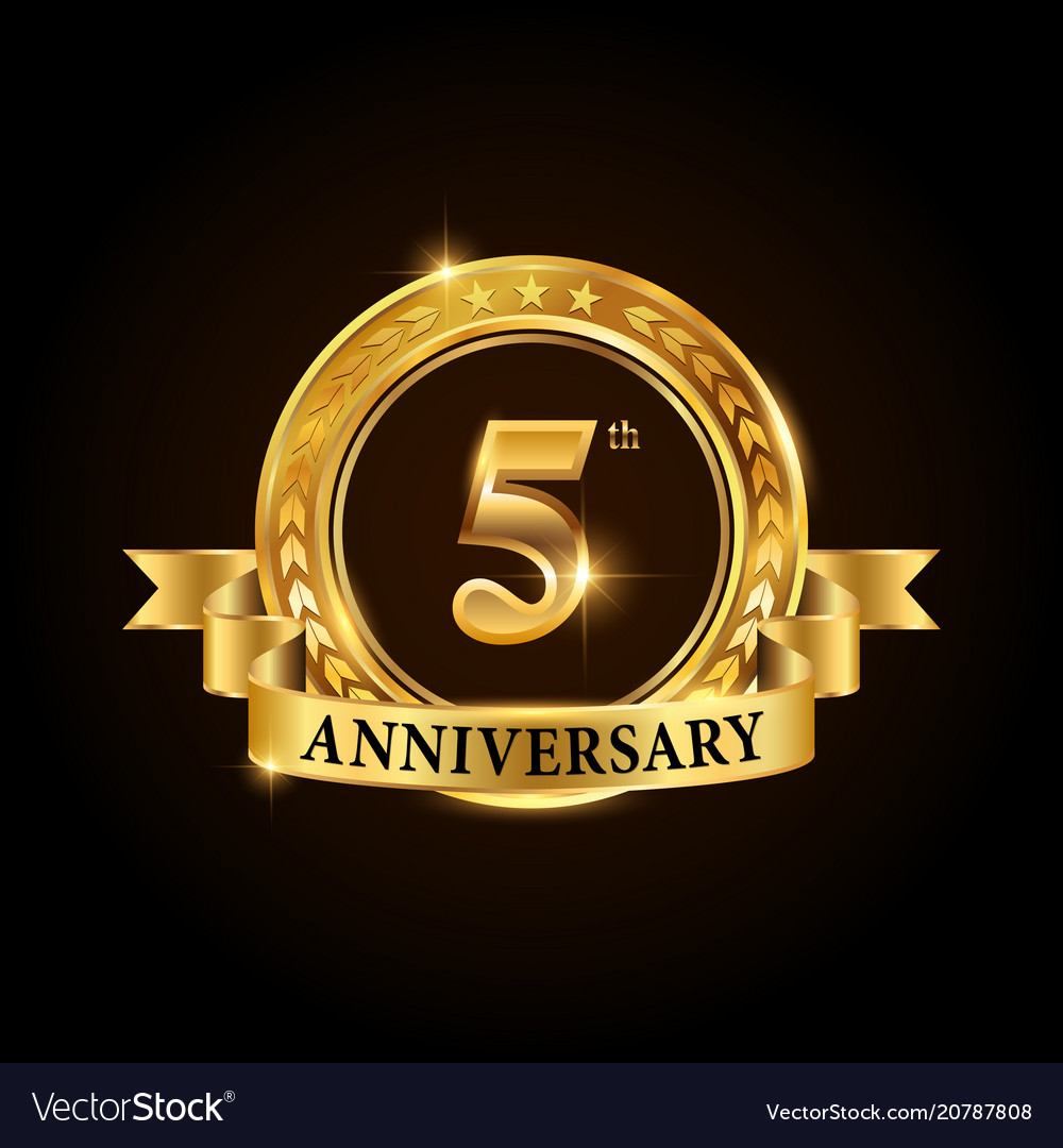 5 years anniversary celebration logotype Vector Image