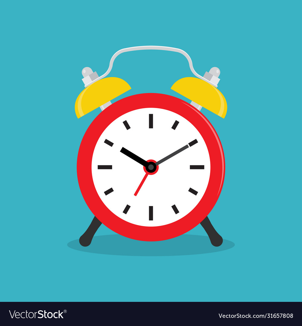 Alarm clock wakeup time in at work Royalty Free Vector