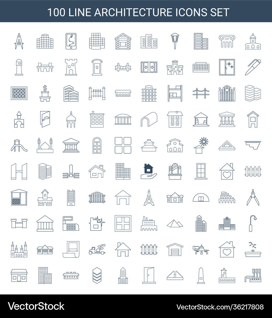 Architecture icons Royalty Free Vector Image - VectorStock