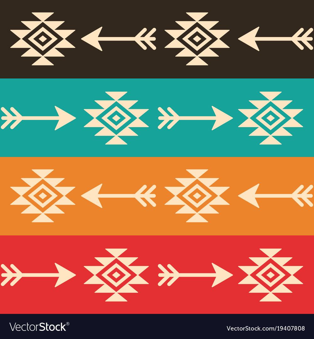 Aztec seamless pattern with arrows retro Vector Image