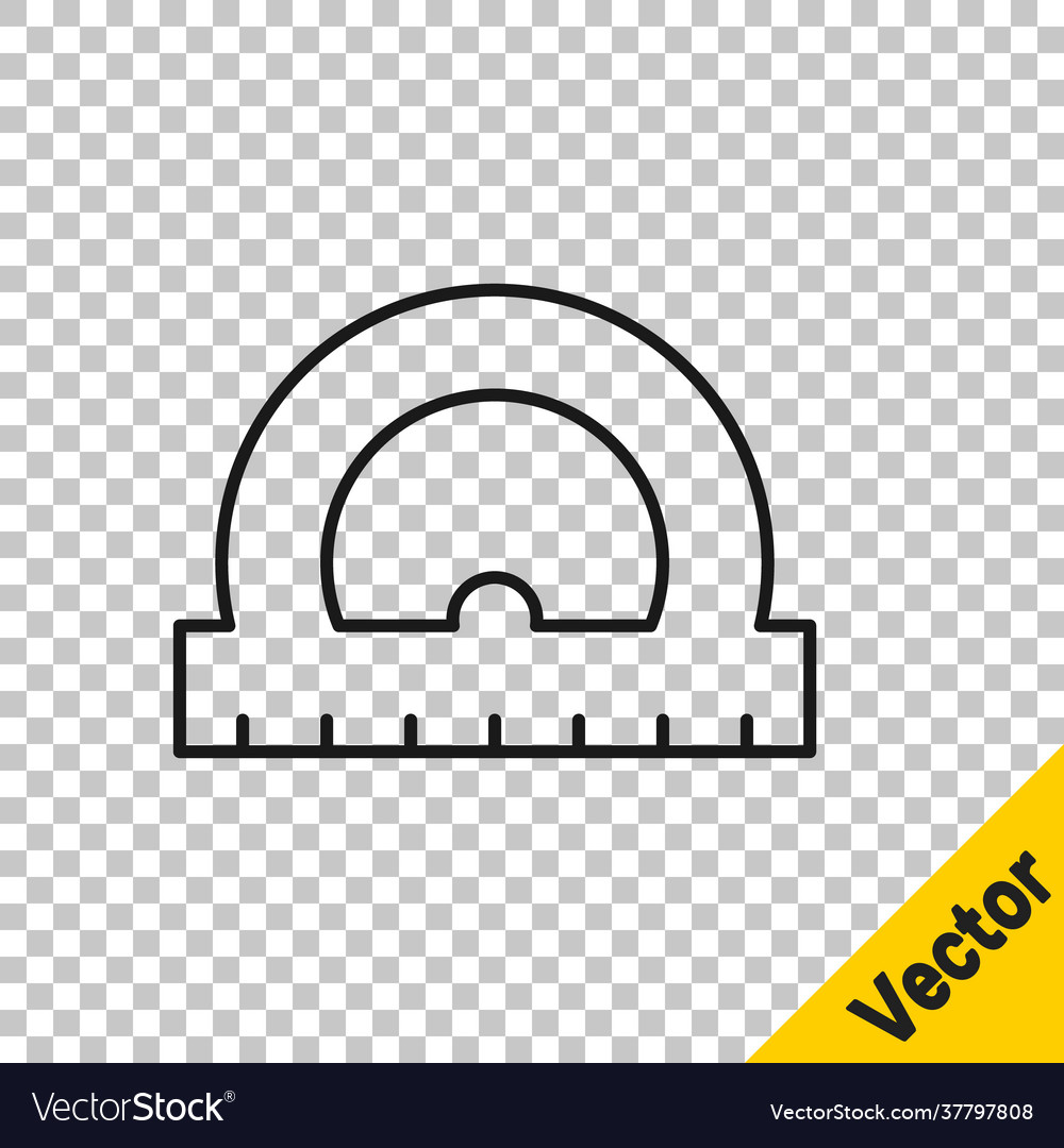 Black line protractor grid for measuring degrees vector image Black line protractor grid for measuring degrees