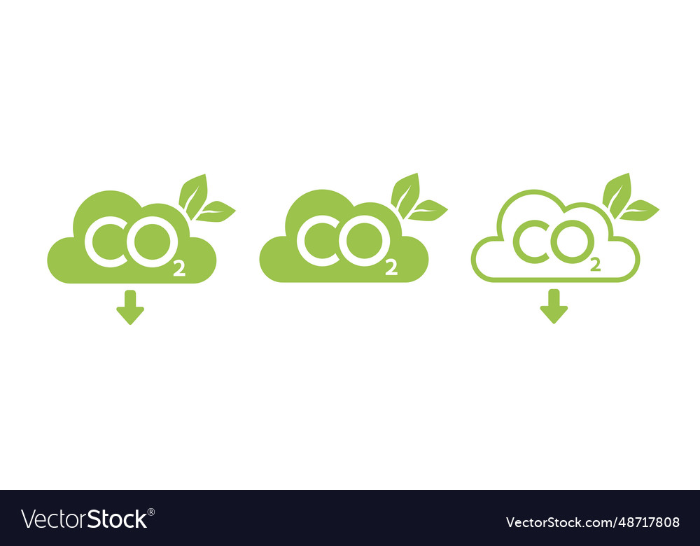 Co2 emission reduction neutrality concept icon set