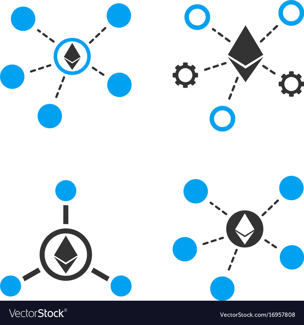 Ethereum net links icon set