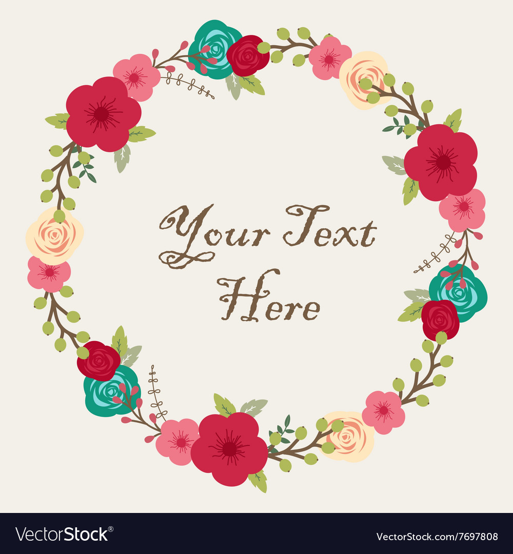 Floral concept of circle frame Royalty Free Vector Image