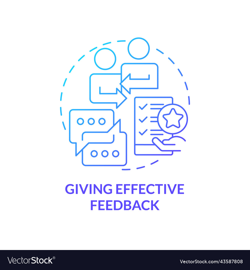 Giving effective feedback blue gradient concept