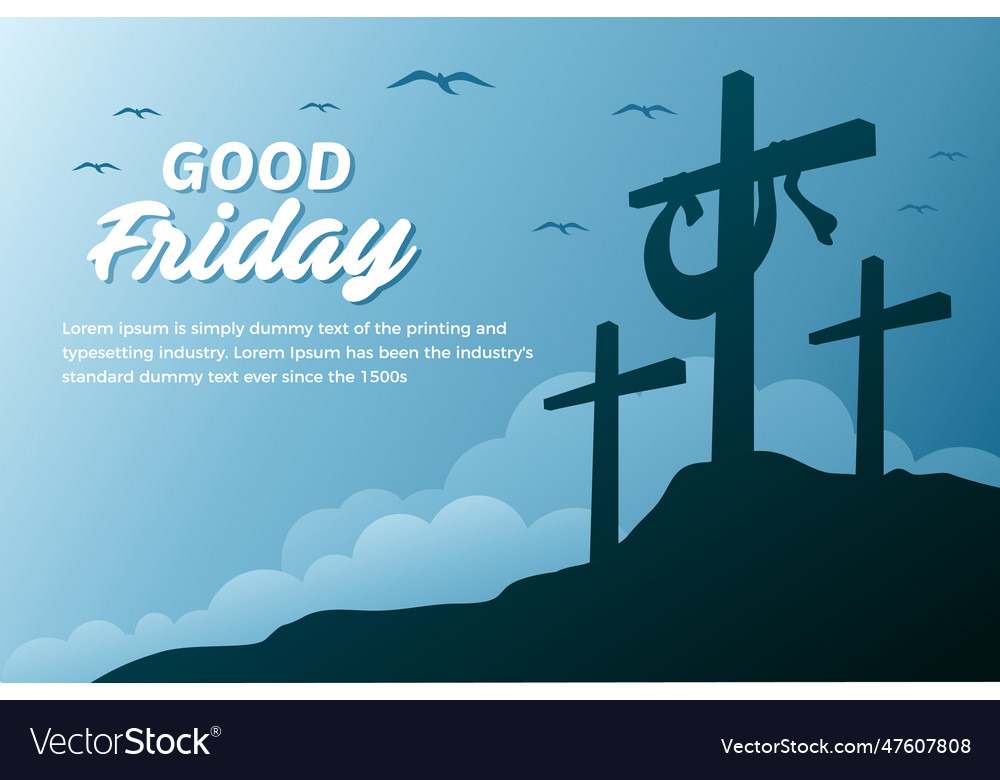 Good friday banner with cross Royalty Free Vector Image