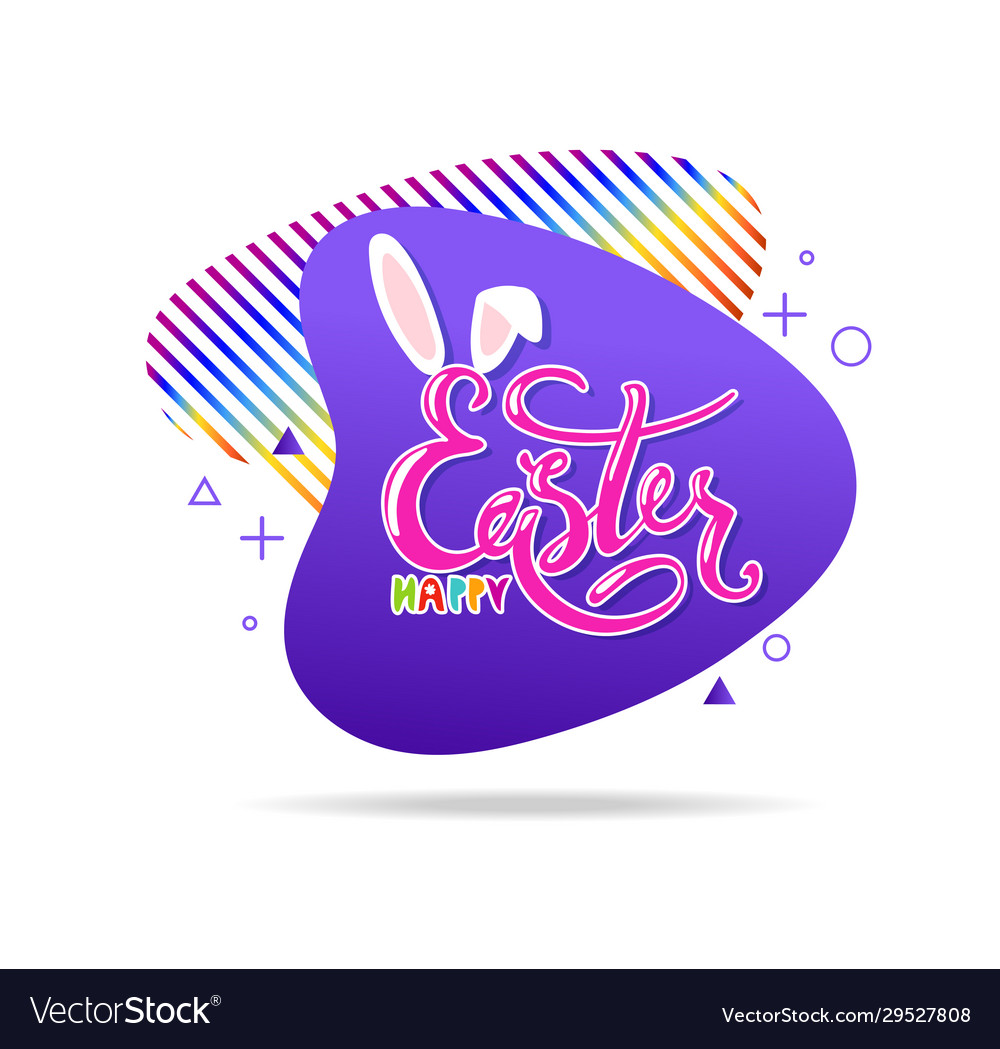 Happy easter lettering on modern abstract