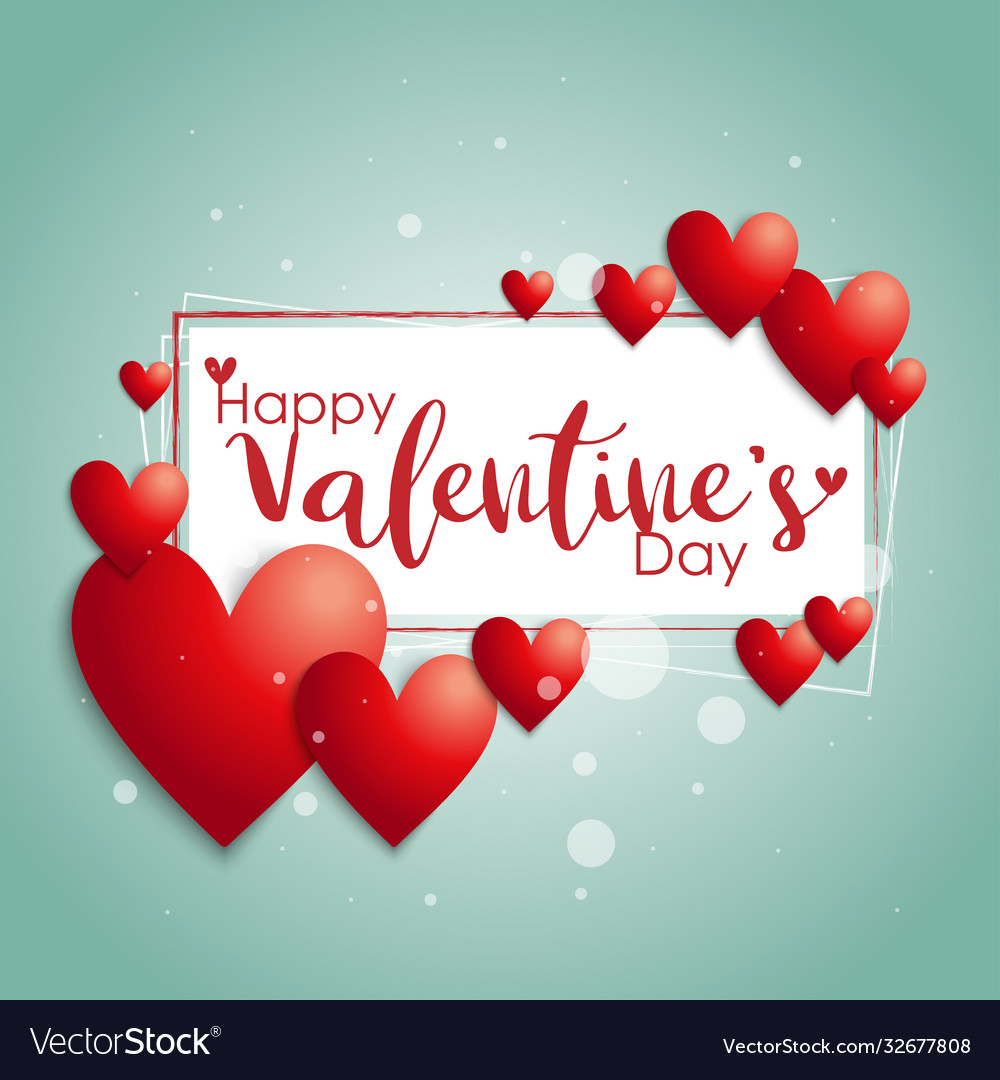 Happy valentines day text hand lettering Vector Image