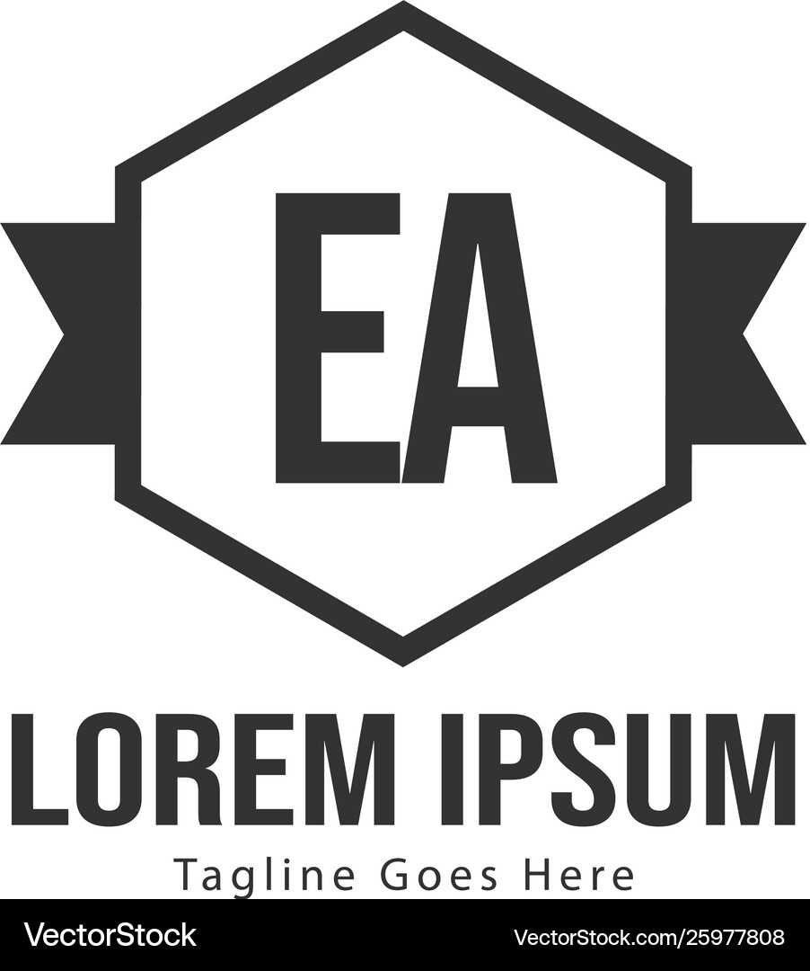 Initial ea logo template with modern frame Vector Image