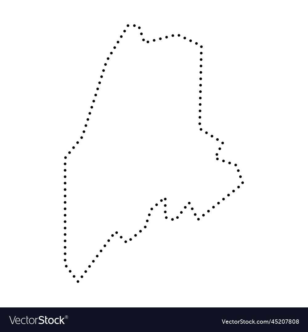 Maine black outline map state of usa Royalty Free Vector