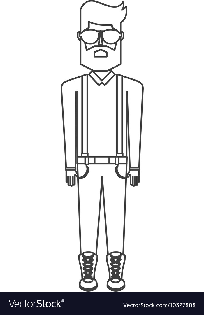 Man person hipster style isolated icon