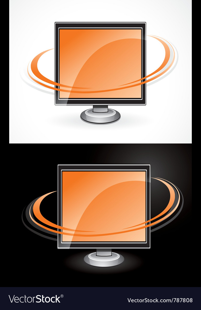 Orange computer monitors Royalty Free Vector Image