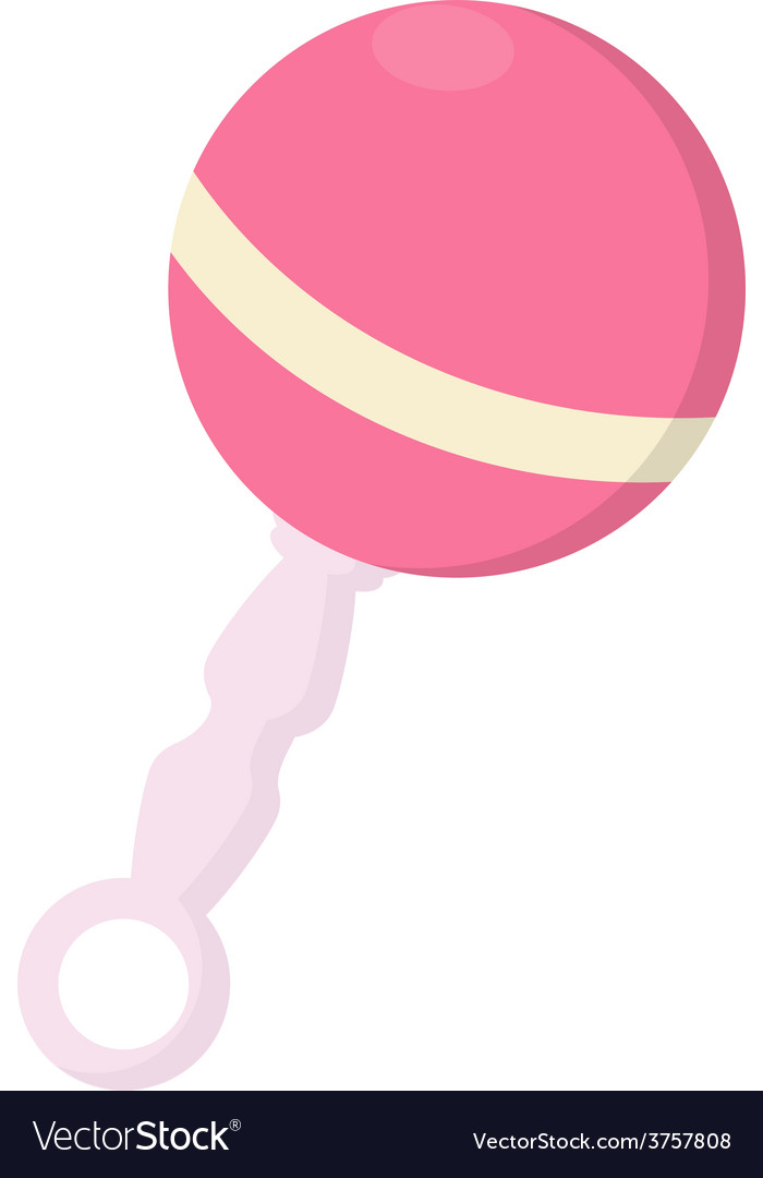 Pink baby rattle Royalty Free Vector Image - VectorStock