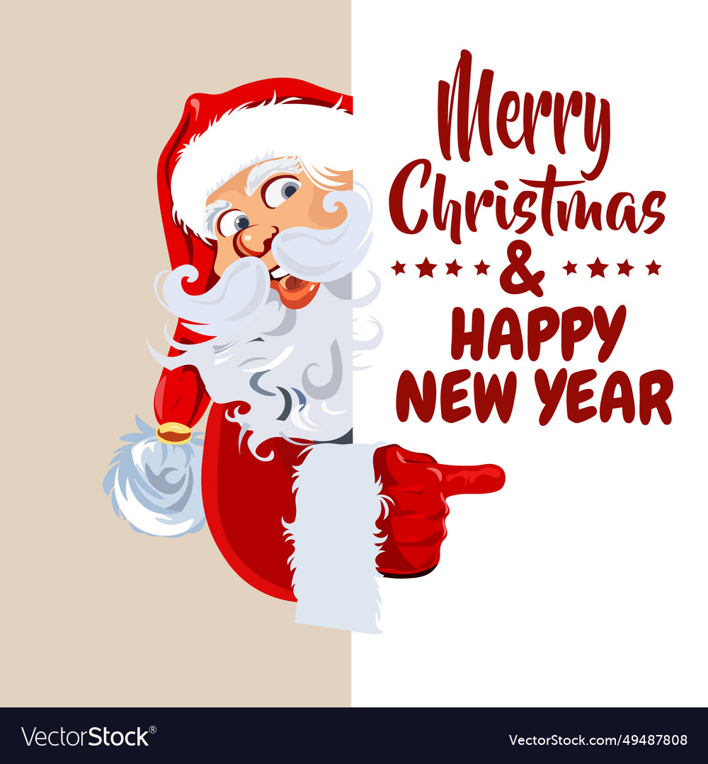 Santa claus character holding white paper