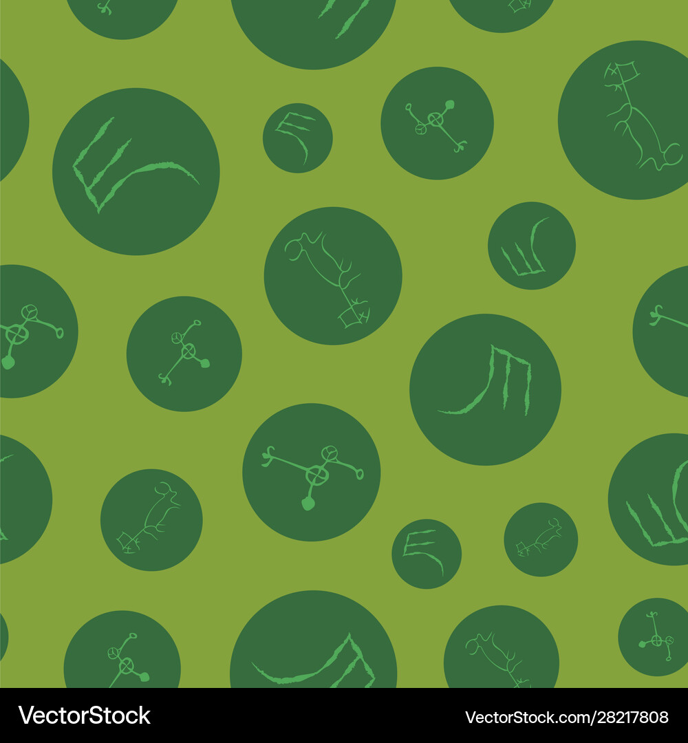 Seamless pattern with cave drawings Royalty Free Vector
