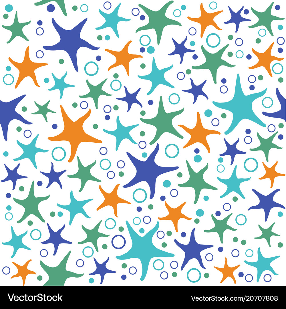 Seamless pattern with starfish Royalty Free Vector Image