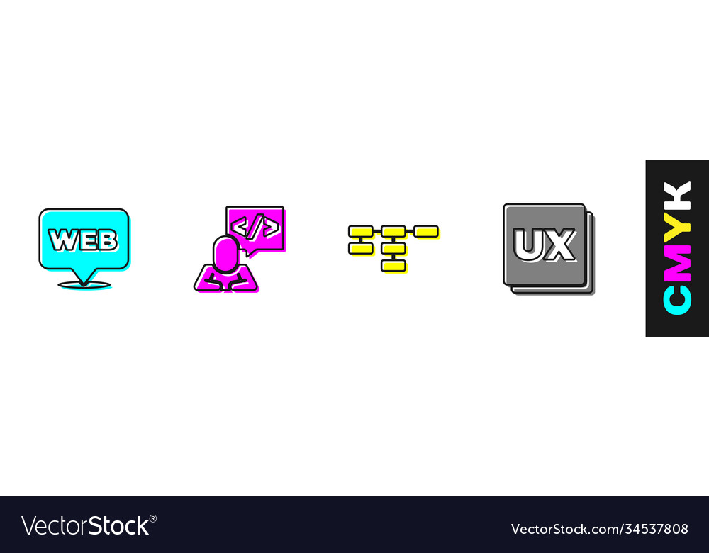 Set web and graphic design front end development vector image Set web and graphic design front end development