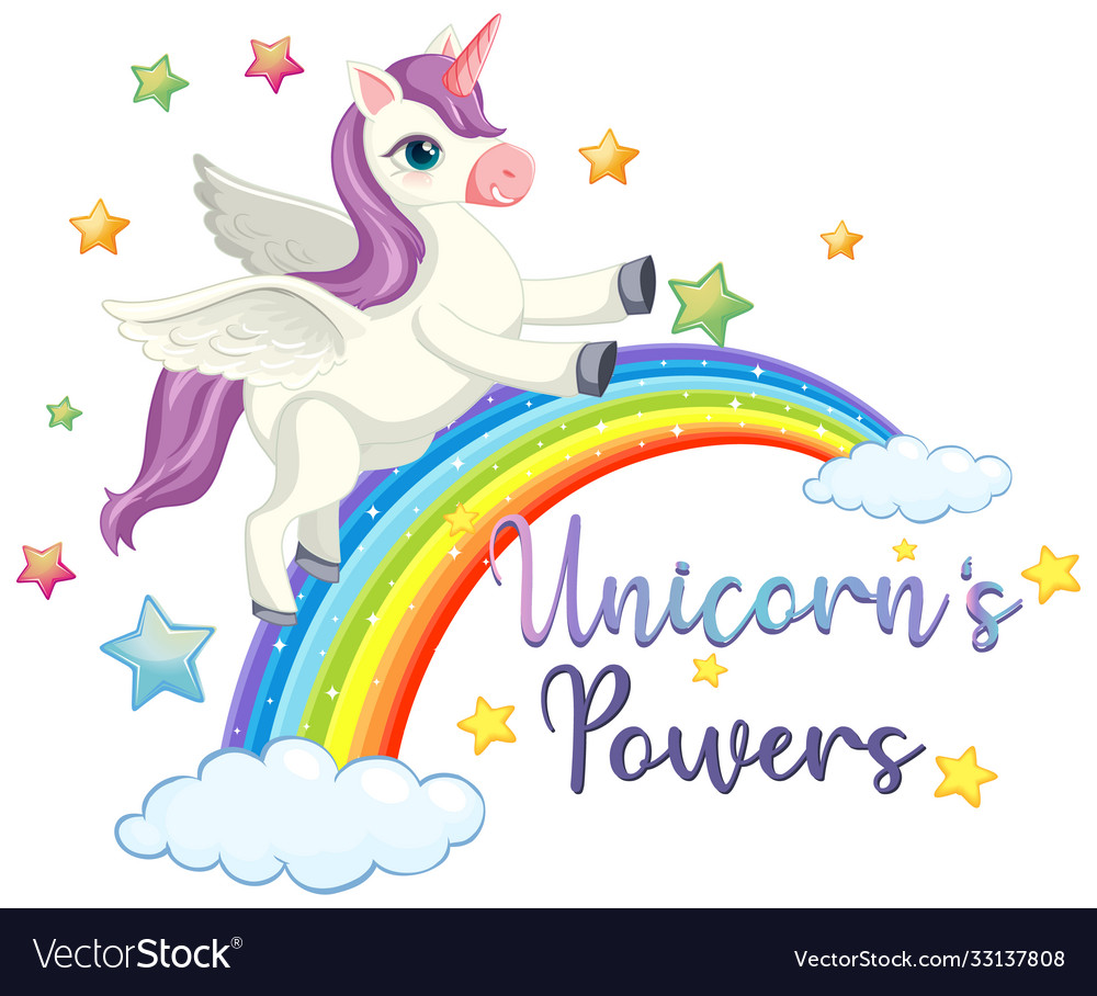 Unicorn power sign on white background Royalty Free Vector