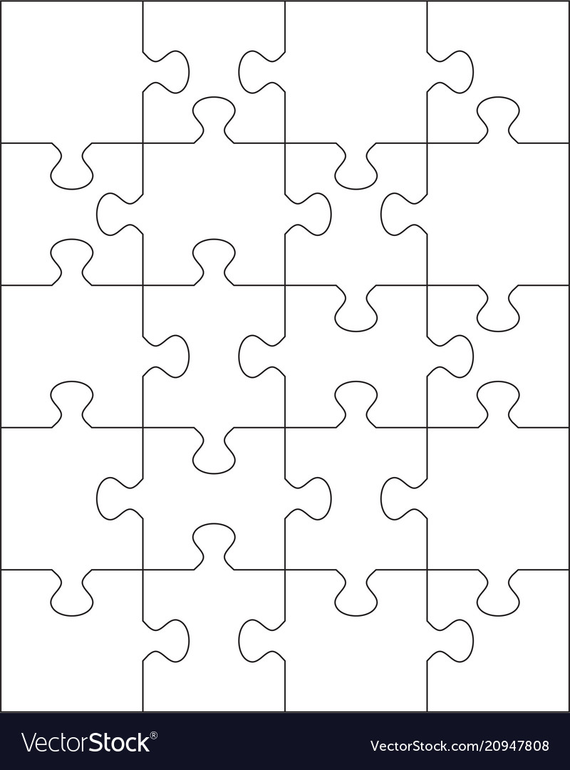 White Puzzle Piece Set