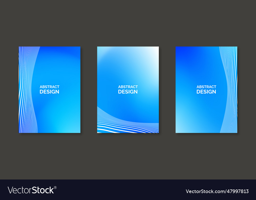 Abstract gradient backgrounds with wavy lines set