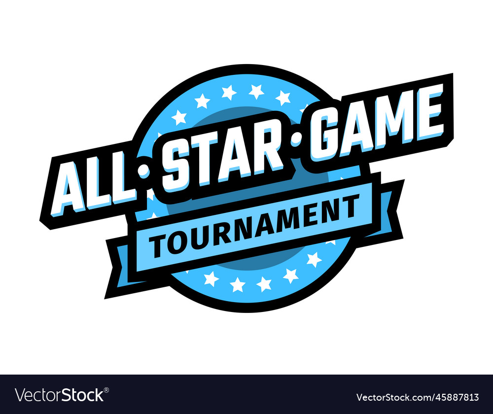 All star game logo emblem Royalty Free Vector Image