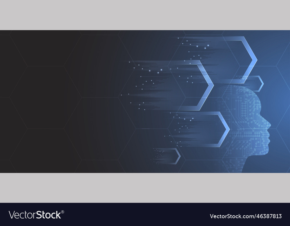 Artificial intelligence technology web background vector image Artificial intelligence technology web background