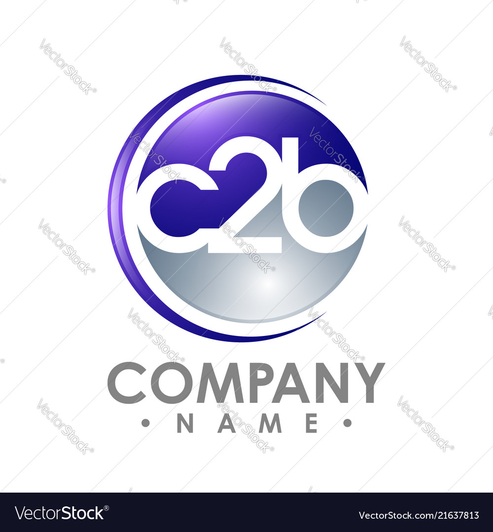 C2b word letter and numbering logo on an abstract