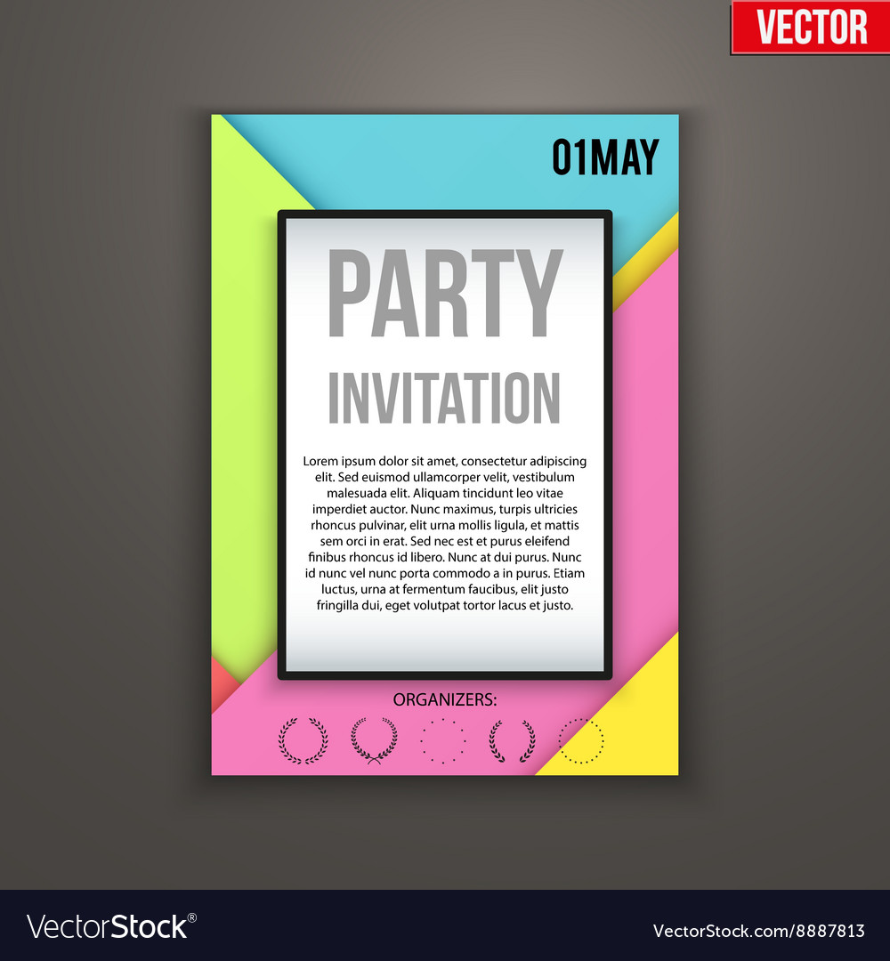 Design of template invitation flyer Royalty Free Vector