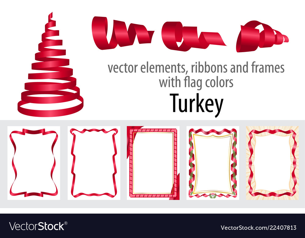 Elements ribbons and frames with flag colors