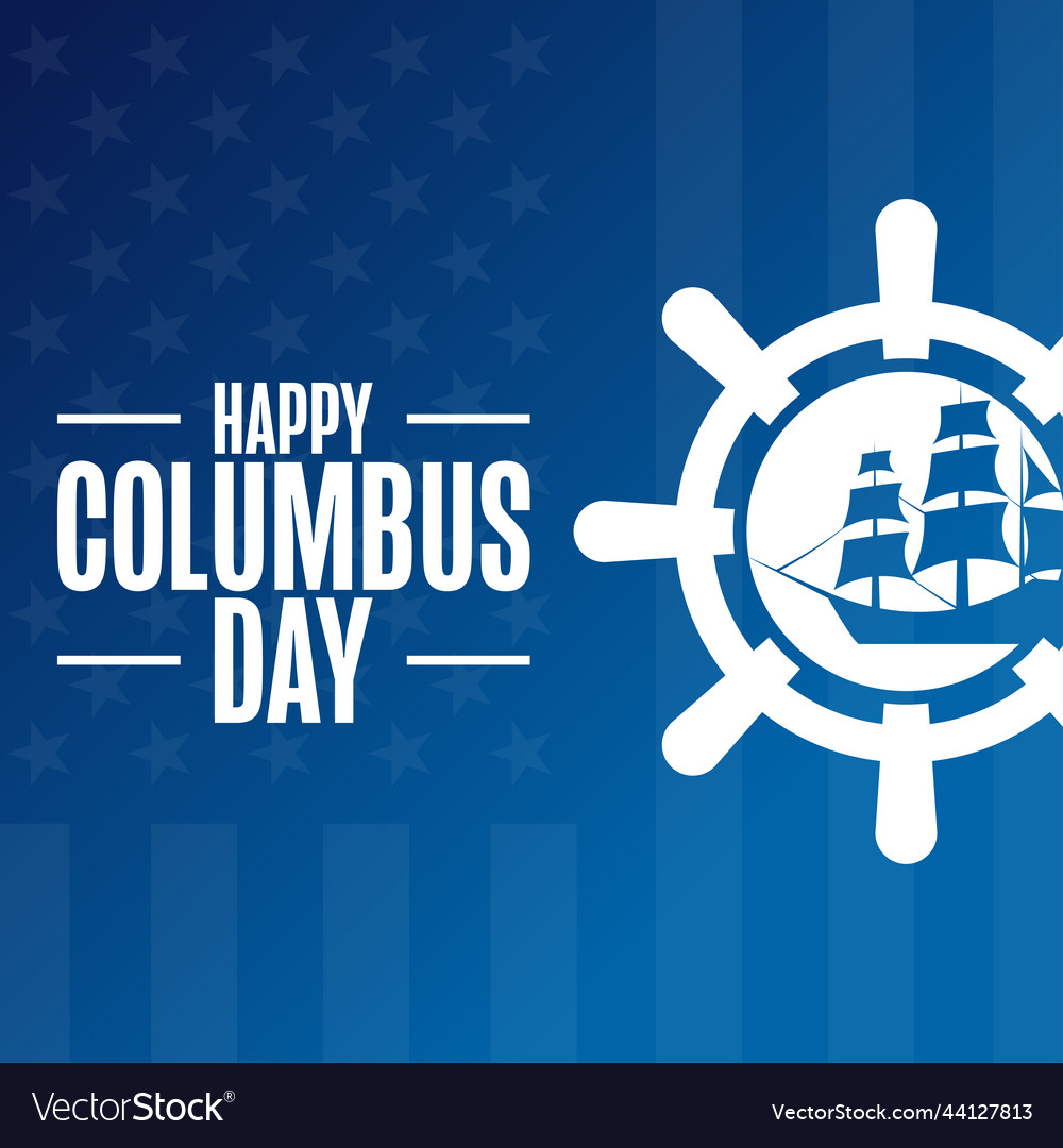 Happy columbus day holiday concept template