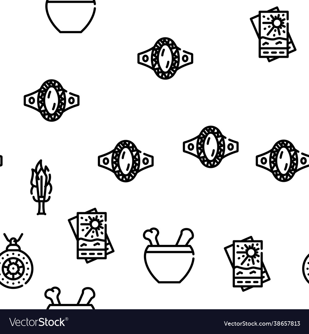 Magic mystery objects seamless pattern Vector Image Magic mystery objects seamless pattern