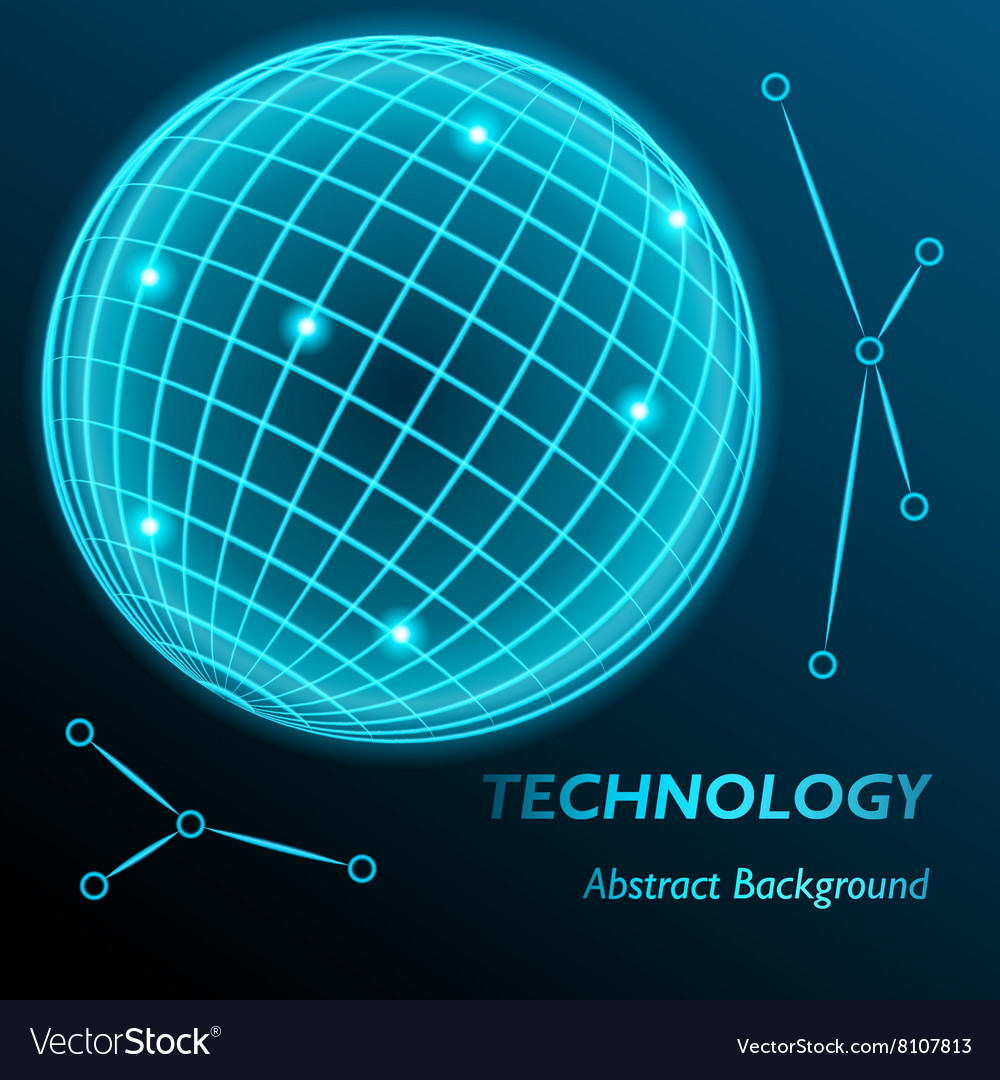 Neon Grid Globe Background