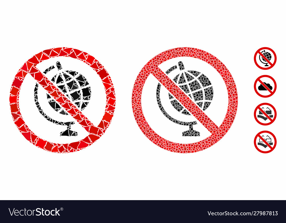 No globe model mosaic icon humpy items