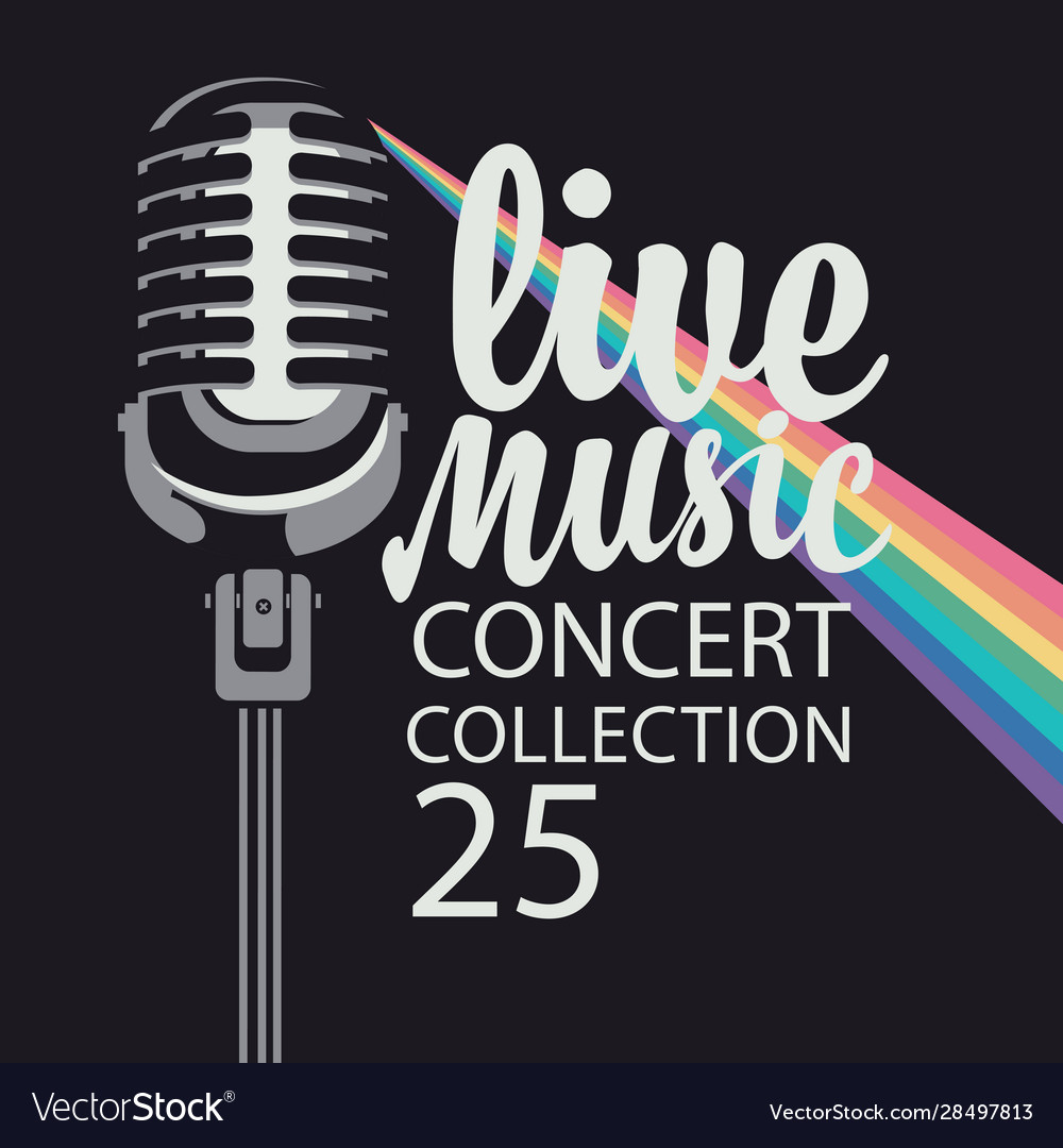 Poster for a live music concert with microphone Vector Image