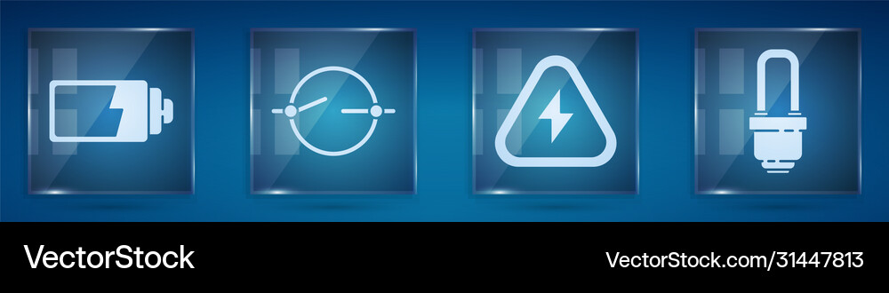 Set battery charge level indicator electric Vector Image