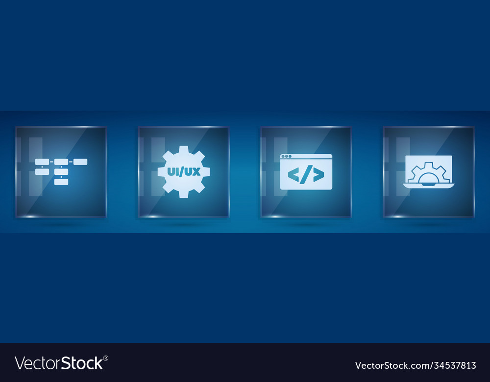 Set site map ui or ux design front end vector image Set site map ui or ux design front end