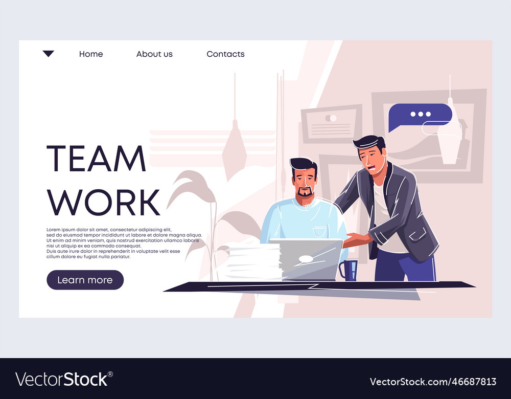 Web banner template for team work Royalty Free Vector Image