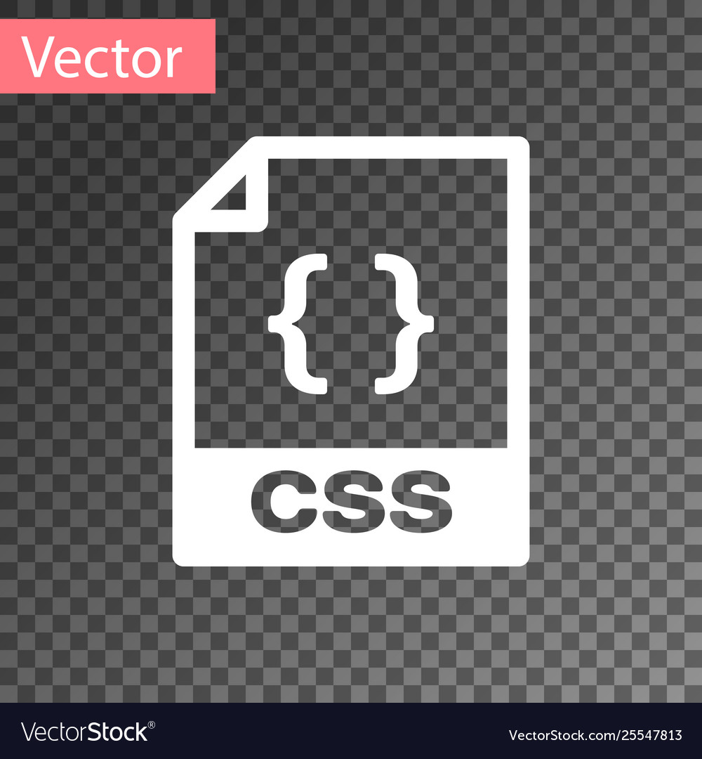 White css file document icon download button vector image White css file document icon download button