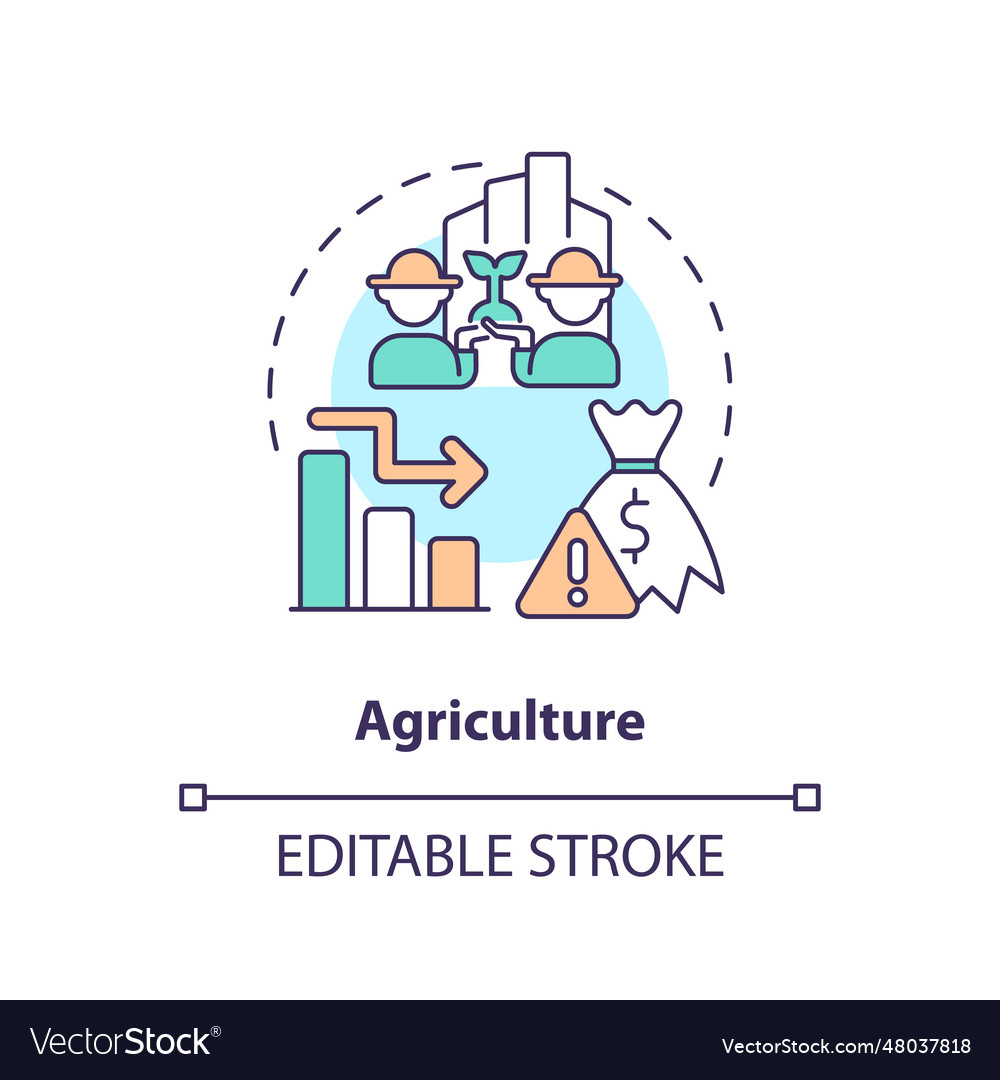 2d customizable agriculture line icon concept Vector Image