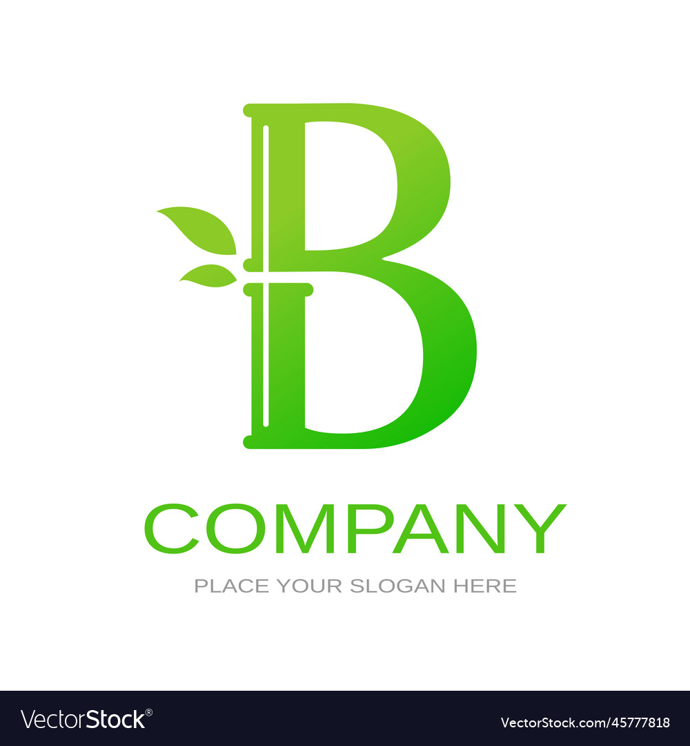 Bamboo b letter or alphabet logo template