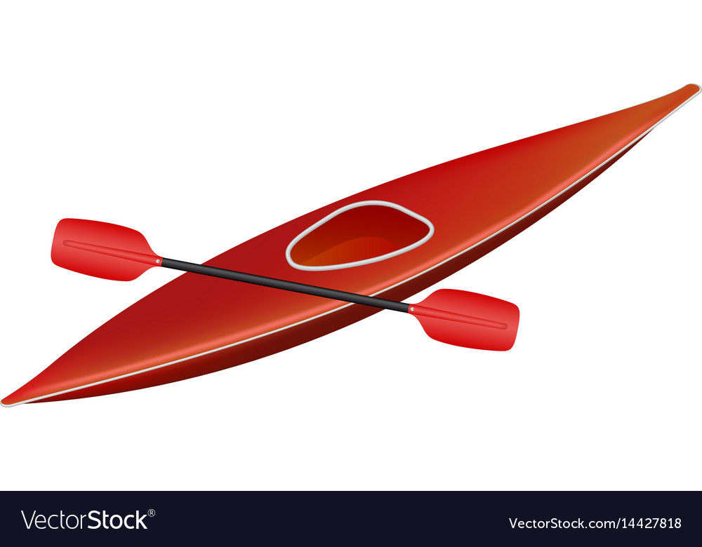 Canoe in red design with paddle