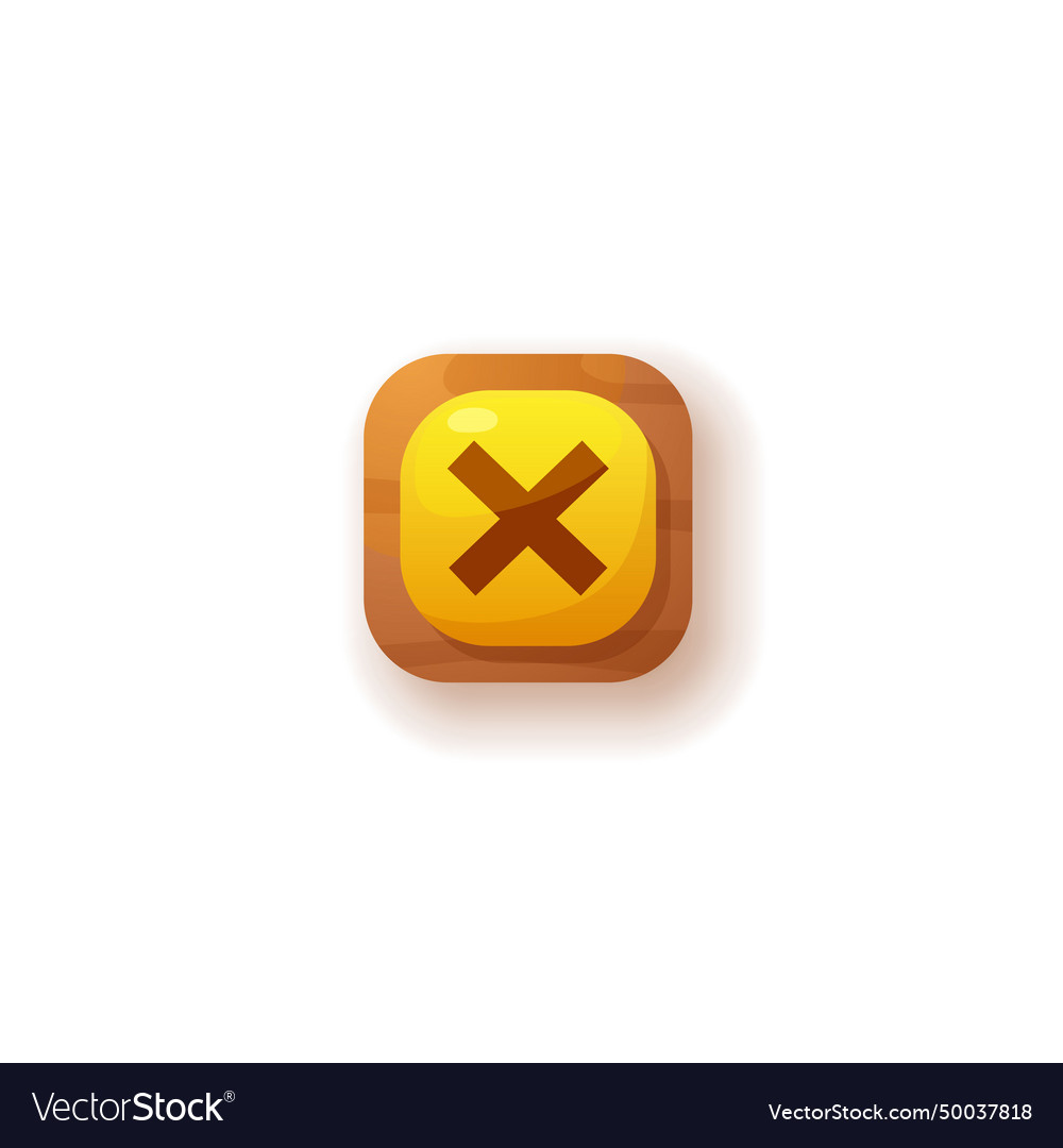 Close or delete action 3d button for game ui Vector Image Close or delete action 3d button for game ui