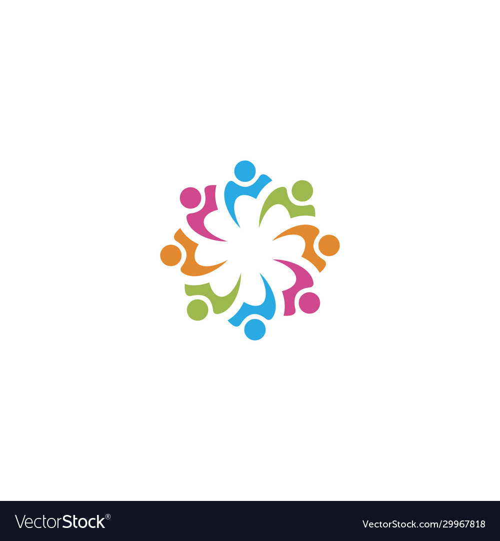 Community people logo design Royalty Free Vector Image