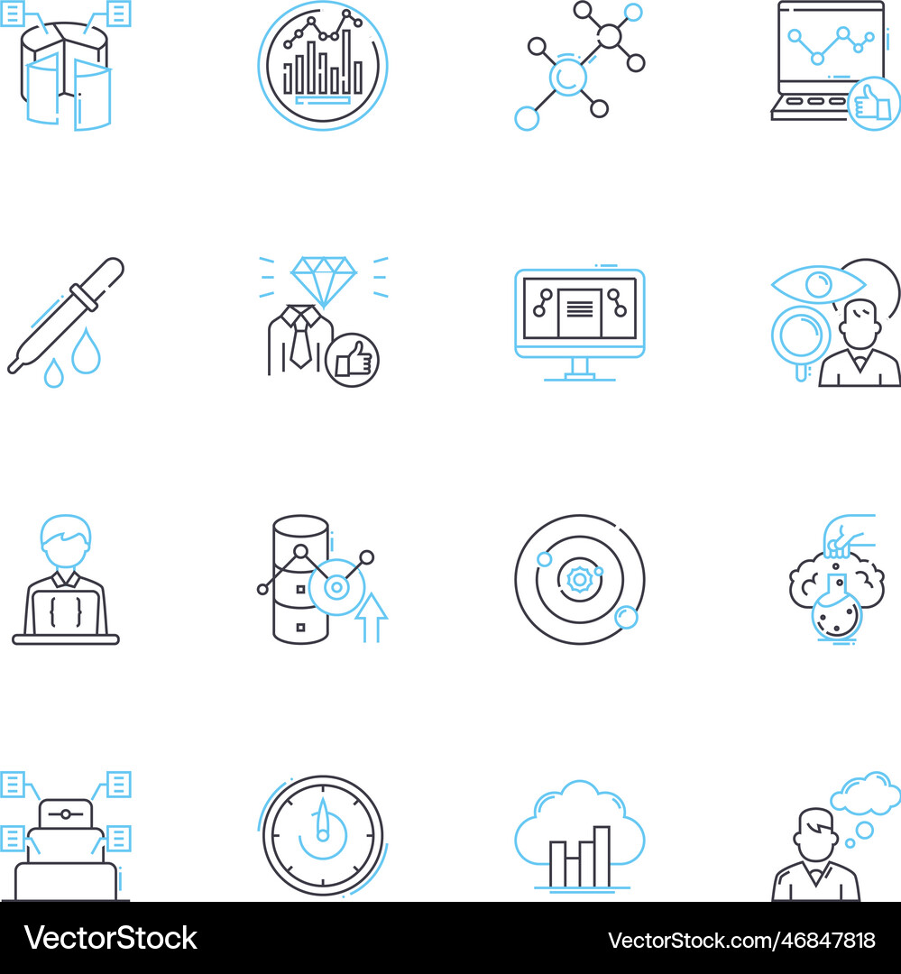 Design and invention linear icons set innovation Vector Image