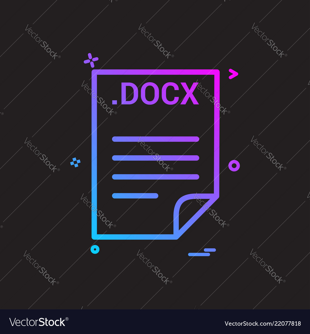 Docx application download file files format icon vector image Docx application download file files format icon