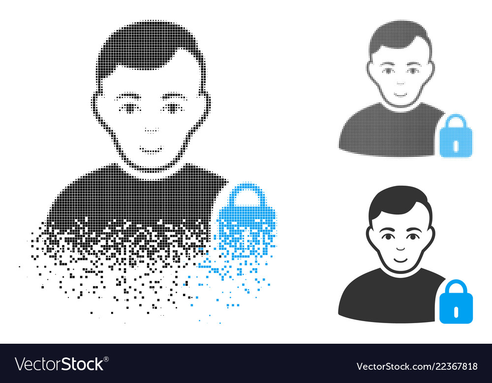 Fragmented User Lock Icon - Dissolution