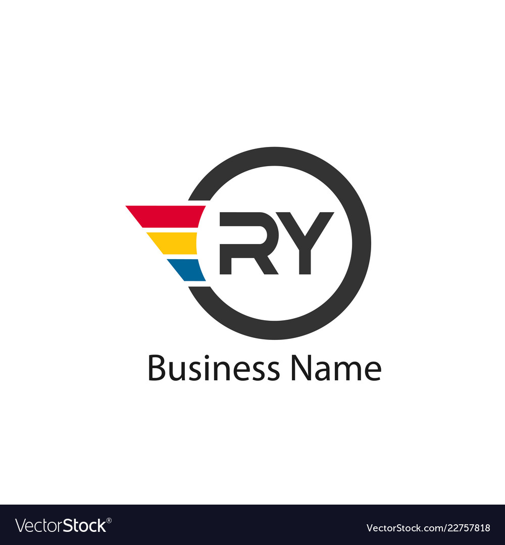 Initial letter ry logo template design vector image Initial letter ry logo template design