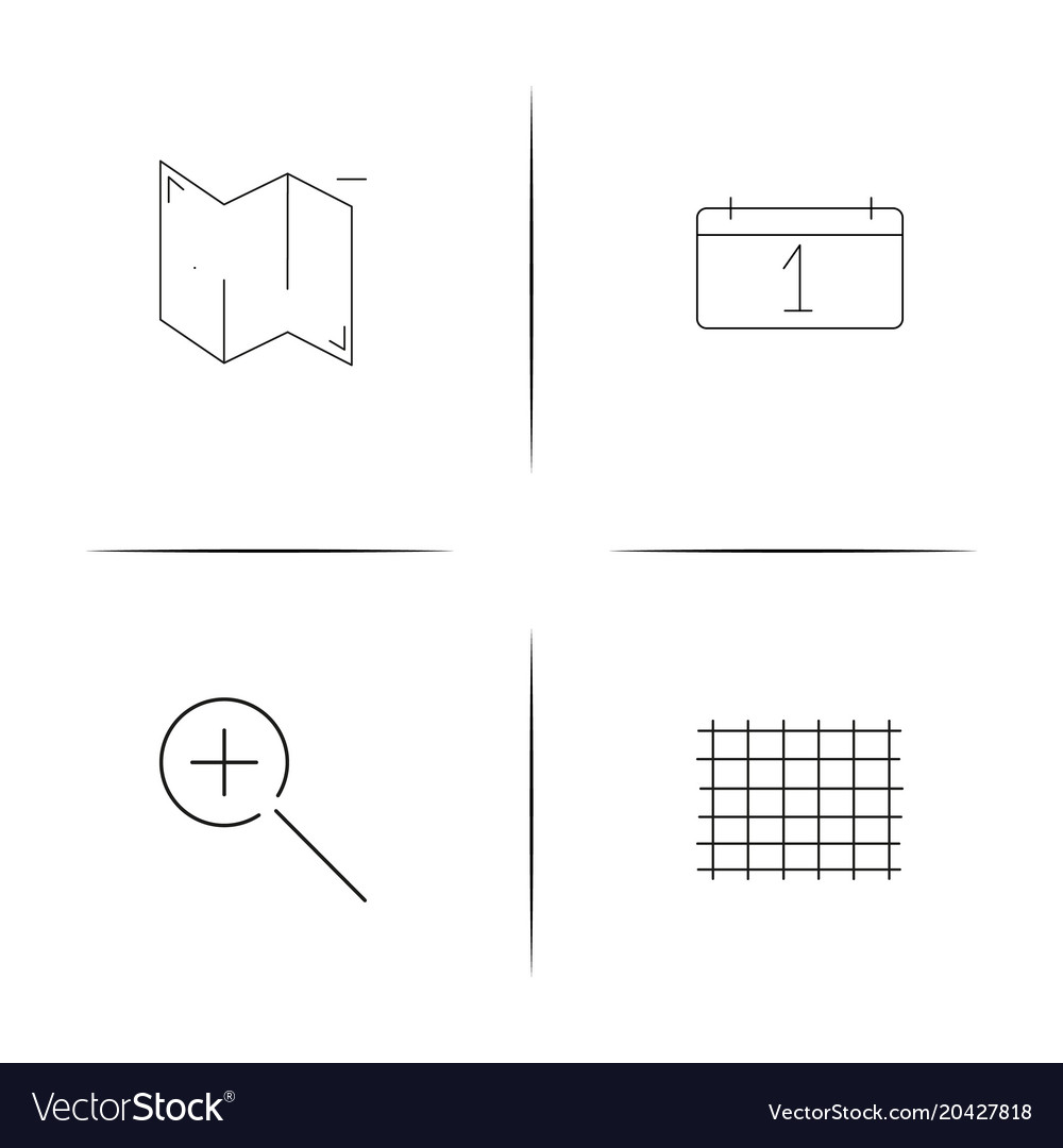 Interface simple linear icon setsimple outline