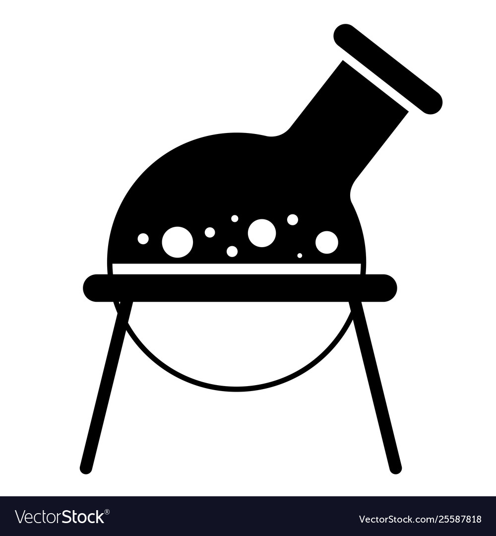 Isolated boiling flask icon on a rack
